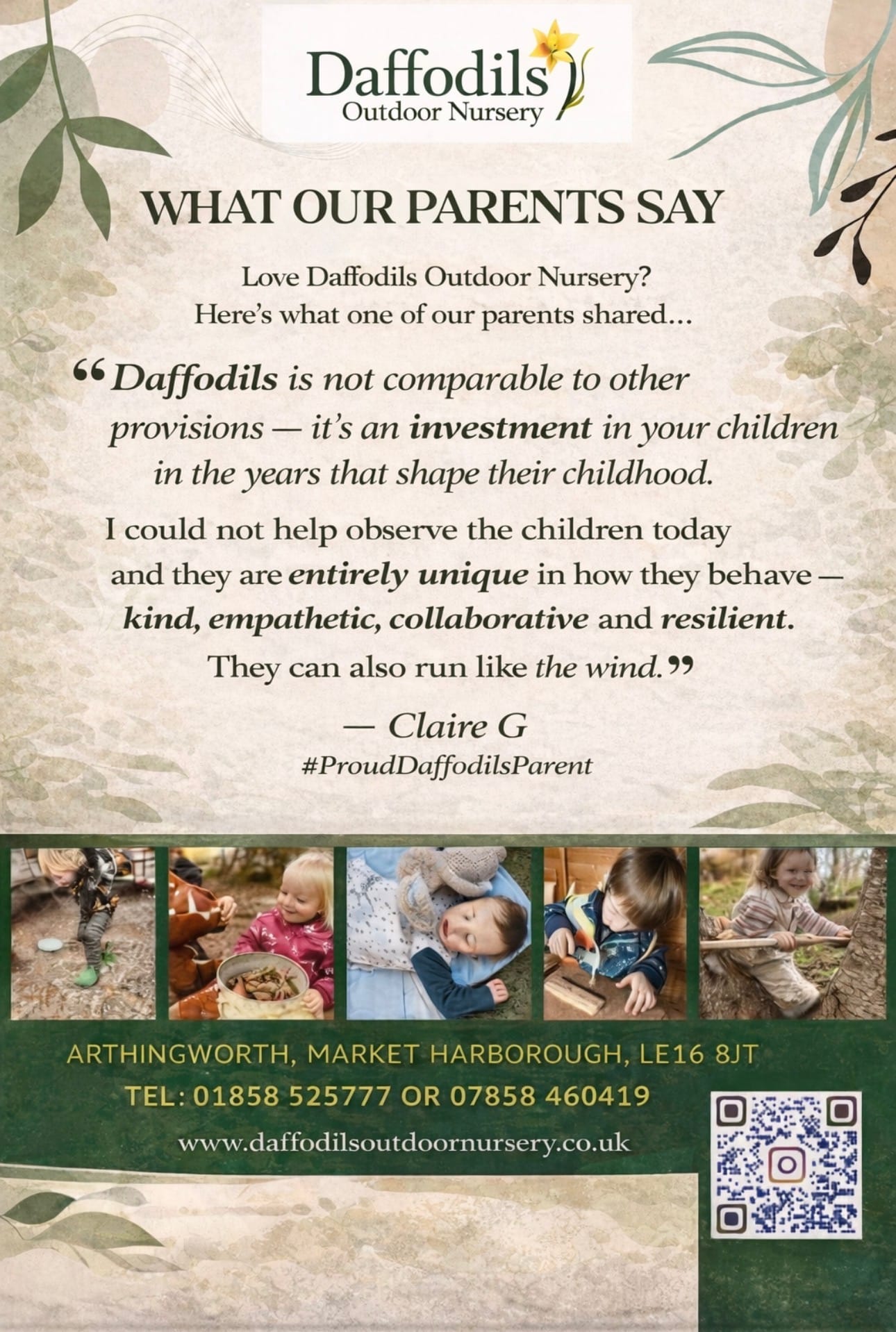 daffodils outdoor nursery testimonial